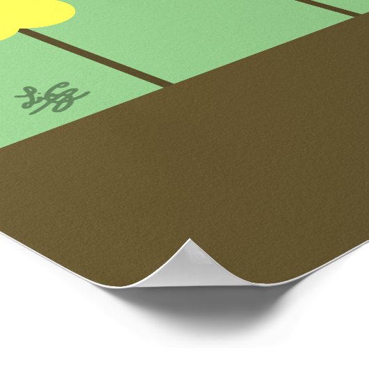 Poster Chat Siamois Avec Fleurs (Coin)