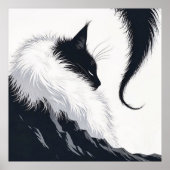 Poster Chat Silencieux Minimaliste (Devant)