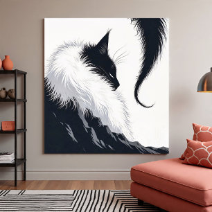 Poster Chat Silencieux Minimaliste