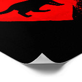 Poster Chat Silhouette Forme cardiaque Saint-Valentin Amo (Coin)