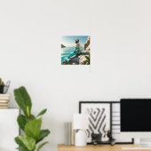Poster Chat Sirène pour les amoureux de chat siamois Affi (Bureau à domicile)