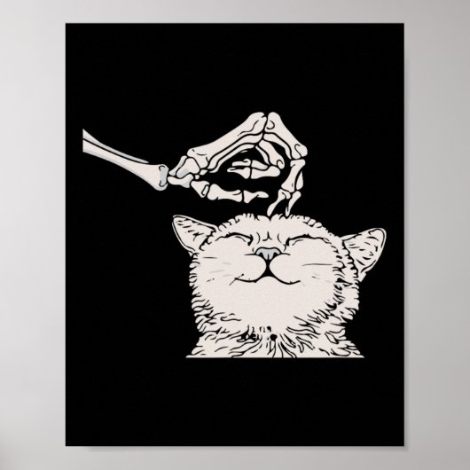 Poster Chat Skeleton main Lazy Halloween Costume Cool os (Devant)