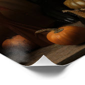 Poster Chat sorcière avec citrouilles (Coin)