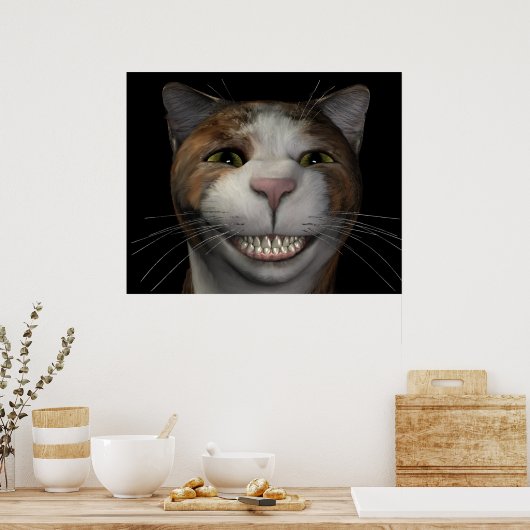 Poster Chat souriant (Cuisine)