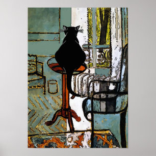 Poster Chat sous fenêtre, après Matisse
