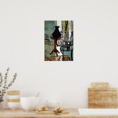 Poster Chat sous fenêtre, après Matisse (Cuisine)