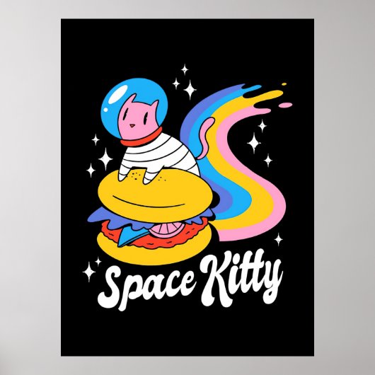 Poster Chat spatial astronaute (Devant)