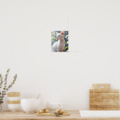 Poster Chat Sphynx blanc et fleurs (Cuisine)