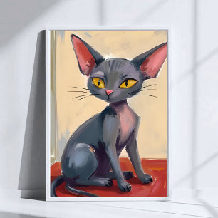 Poster Chat Sphynx   Chat sans poils animal de compagnie 