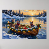 Poster Chat Sphynx Noël Bateau Fêtes (Devant)