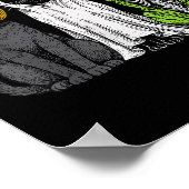 Poster Chat squelette Citrouille Fantôme Halloween Kitty (Coin)