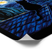 Poster Chat Starry Nuit Van Gogh Chat Art Lover Drôle Cha (Coin)
