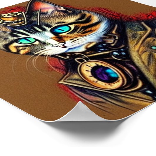 Poster Chat Steampunk (Coin)