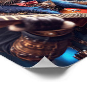 Poster Chat steampunk avec chapeau haut-de-forme et lunet (Coin)