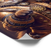 Poster Chat steampunk buvant de la bière dans un pub - (Coin)