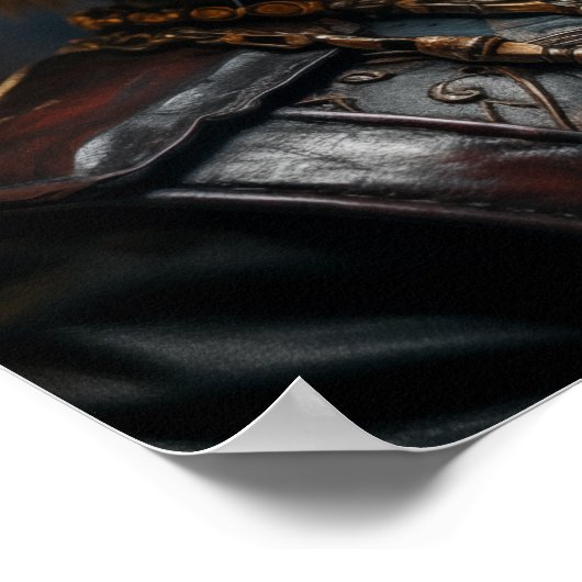Poster Chat Steampunk en Uniform Retro (Coin)