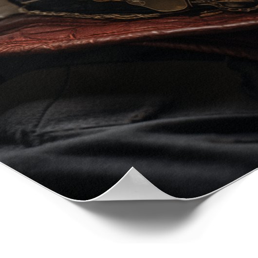 Poster Chat Steampunk en Uniform Retro (Coin)