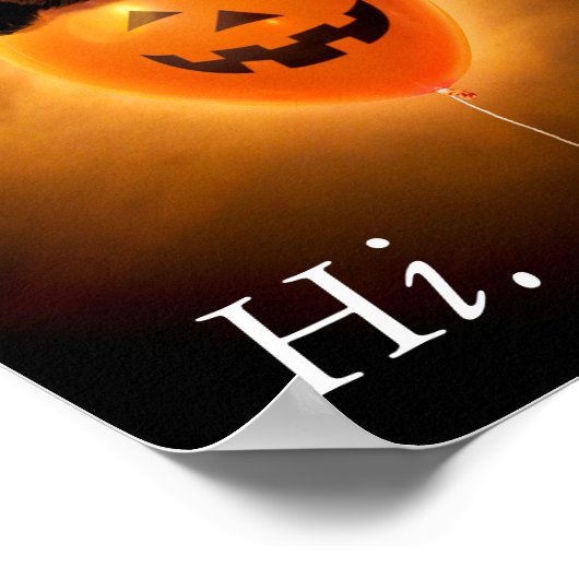 Poster Chat sur ballon d'Halloween (Coin)