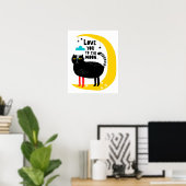 Poster Chat sur la lune (Bureau à domicile)