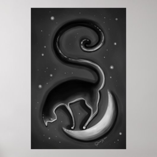 Poster Chat sur la lune (Devant)