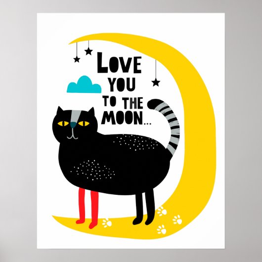 Poster Chat sur la lune (Devant)
