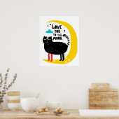 Poster Chat sur la lune (Cuisine)