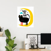 Poster Chat sur la lune (Bureau à domicile)