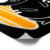 Poster Chat surfeur - Planche de surf de surfage Plage Va (Coin)