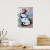 Poster Chat surpris par une araignée, Louis Wain (Cuisine)