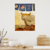 Poster Chat Sushi Tout Fait (Cuisine)