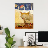 Poster Chat Sushi Tout Fait (Bureau à domicile)