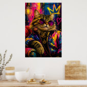 Poster Chat tabby cool portant des lunettes de soleil dan (Cuisine)