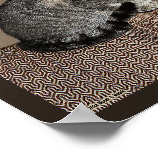 Poster Chat Tabby Gris Fumé (Coin)