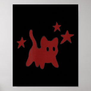 Poster Chat Tomcat effrayant des années 90 Y2k a peur sou