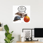 POSTER CHAT, TORTUE ET BASKETBALL (Bureau à domicile)
