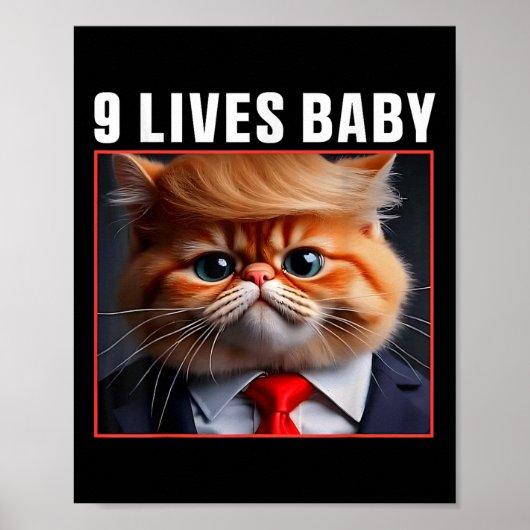 Poster Chat Trump 9 Vies Bébé _1 (Devant)