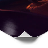 Poster Chat Tuxedo d'Halloween avec citrouilles effrayant (Coin)