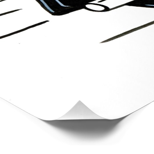 Poster Chat Tuxedo Noir Montée En Moto (Coin)