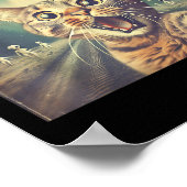 Poster Chat Ufo Selfie Art Drôle Chat Extraterrestre (Coin)