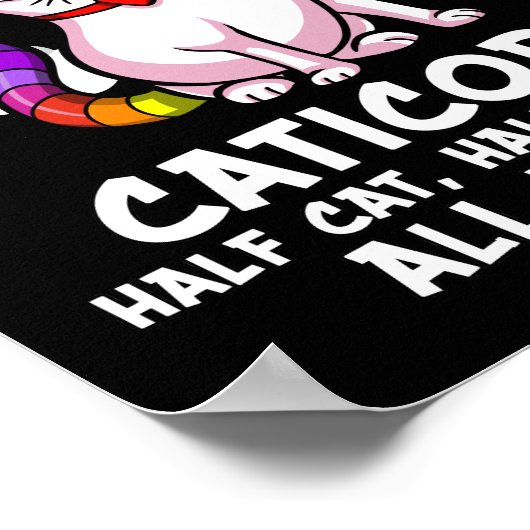 Poster Chat Unicorn Magique Caticorn Kitten Rainbow Anima (Coin)