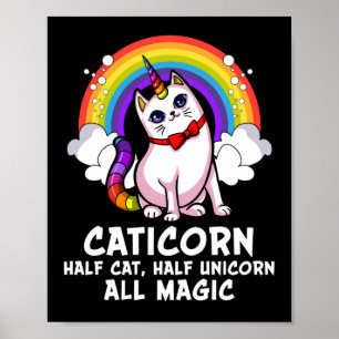 Poster Chat Unicorn Magique Caticorn Kitten Rainbow Anima
