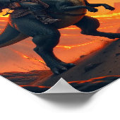 Poster Chat Unique Cowboy Cavalant un Dinosaure | Chat Co (Coin)
