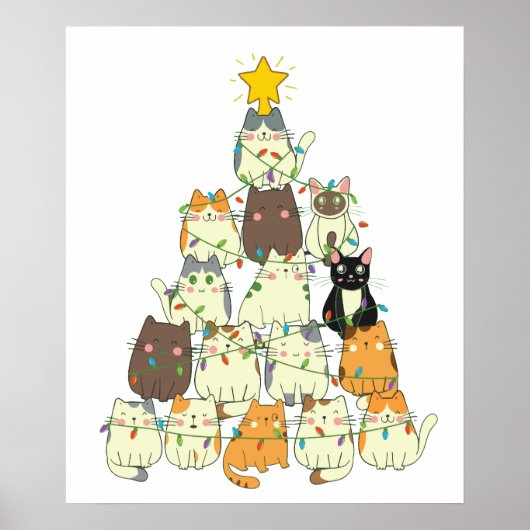 Poster chat vacances de Noël (Devant)