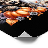 Poster Chat Vache Fantôme saison Éffrayante Automne (Coin)