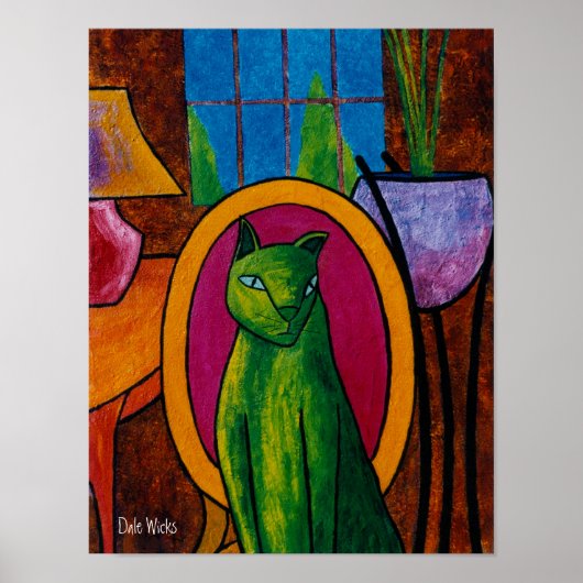 Poster Chat vert (Devant)