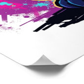 Poster Chat vibrant d'art de rue graffiti (Coin)