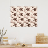 Poster Chat vintage de Calico (Cuisine)