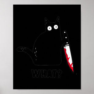 Poster Chat What_ Funky Chemise Chat Noir, Chat Meurtrier