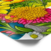 Poster Chat Whimsical Personnalisé et Fleurs (Coin)