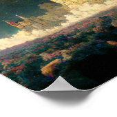 Poster Château Aux Bords Du Monde Imaginaire Sci-Fi (Coin)